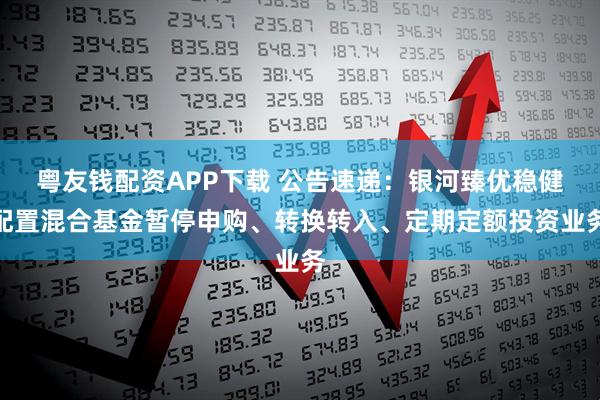 粤友钱配资APP下载 公告速递：银河臻优稳健配置混合基金暂停申购、转换转入、定期定额投资业务